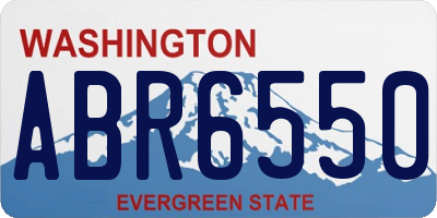 WA license plate ABR6550