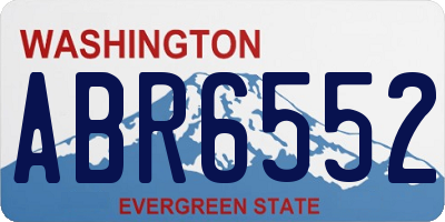 WA license plate ABR6552