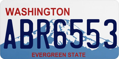 WA license plate ABR6553