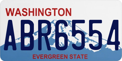 WA license plate ABR6554