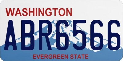 WA license plate ABR6566