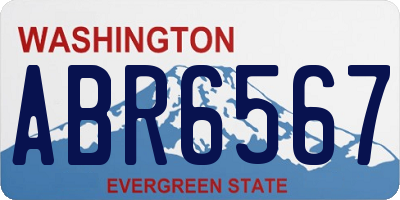 WA license plate ABR6567