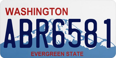WA license plate ABR6581