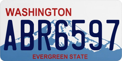 WA license plate ABR6597