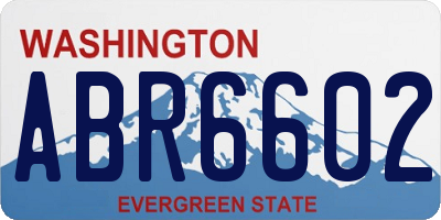 WA license plate ABR6602