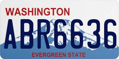 WA license plate ABR6636