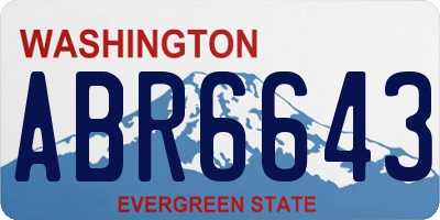 WA license plate ABR6643