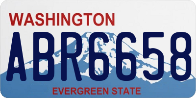 WA license plate ABR6658