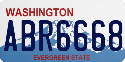 WA license plate ABR6668