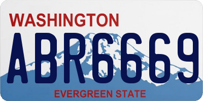 WA license plate ABR6669