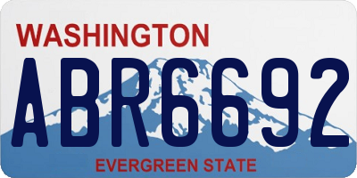 WA license plate ABR6692