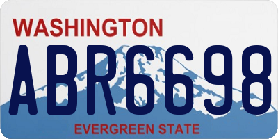 WA license plate ABR6698