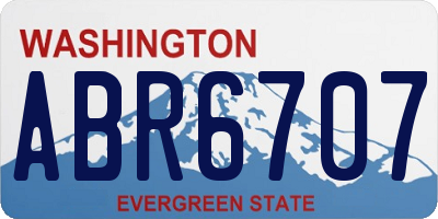 WA license plate ABR6707