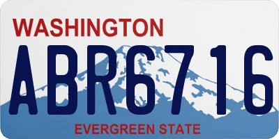 WA license plate ABR6716