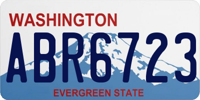 WA license plate ABR6723