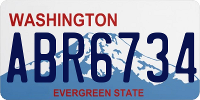 WA license plate ABR6734