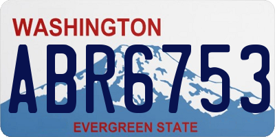 WA license plate ABR6753