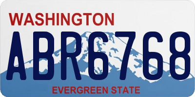 WA license plate ABR6768