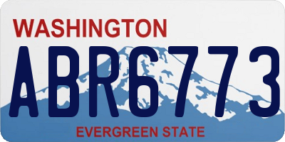 WA license plate ABR6773