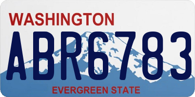 WA license plate ABR6783