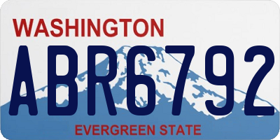 WA license plate ABR6792