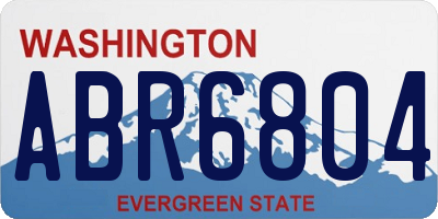 WA license plate ABR6804