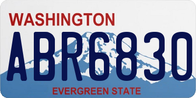 WA license plate ABR6830