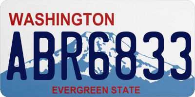 WA license plate ABR6833