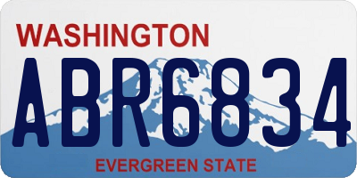 WA license plate ABR6834