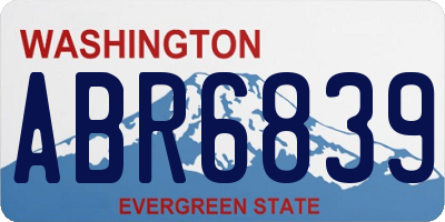 WA license plate ABR6839