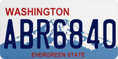 WA license plate ABR6840