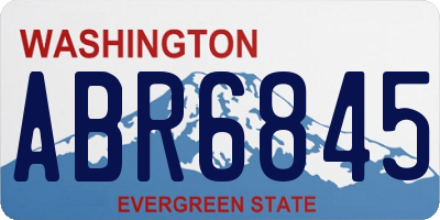 WA license plate ABR6845