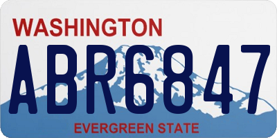 WA license plate ABR6847