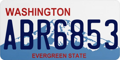 WA license plate ABR6853