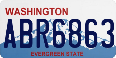 WA license plate ABR6863