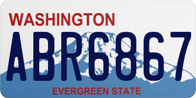 WA license plate ABR6867