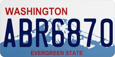 WA license plate ABR6870