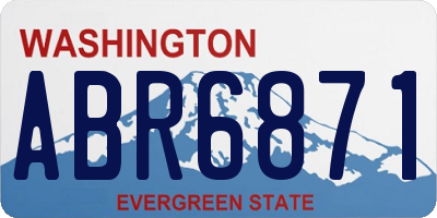 WA license plate ABR6871