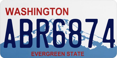 WA license plate ABR6874