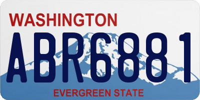 WA license plate ABR6881