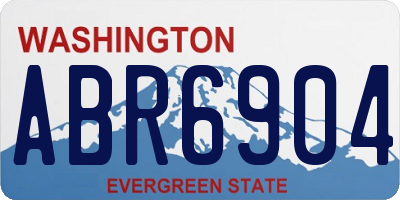 WA license plate ABR6904