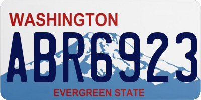 WA license plate ABR6923