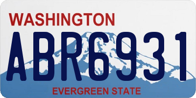 WA license plate ABR6931