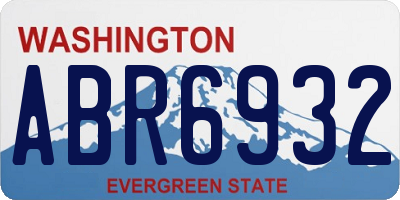 WA license plate ABR6932