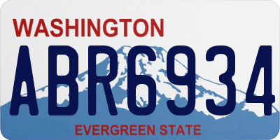 WA license plate ABR6934