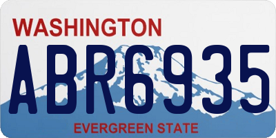 WA license plate ABR6935