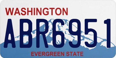 WA license plate ABR6951