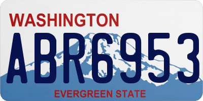 WA license plate ABR6953
