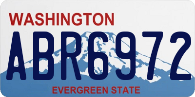 WA license plate ABR6972