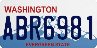 WA license plate ABR6981